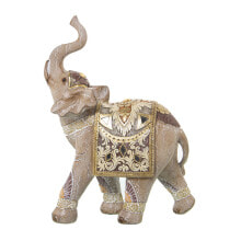 Decorative Figure Alexandra House Living Golden Plastic Elephant 12 x 22 x 27 cm