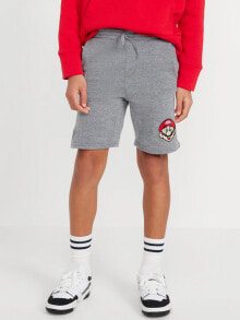 Licensed Graphic Fleece Jogger Shorts for Boys (At Knee)