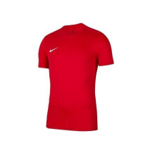 Мужские спортивные футболки Мужская футболка спортивная красная однотонная Nike Park Vii