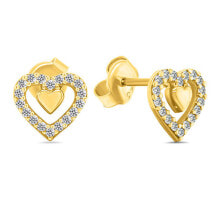 Ювелирные серьги charming gold-plated earrings Hearts EA517Y