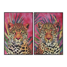 Painting Home ESPRIT Leopard Tropical 83 x 3,8 x 123 cm (2 Units)