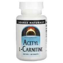Аминокислоты source Naturals, Acetyl L-Carnitine, 500 mg, 60 Tablets