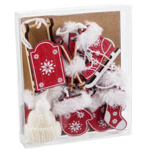 Christmas bauble White Red 13 X 11 X 2 CM (10 Units)