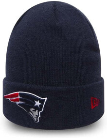 Мужские шапки мужская шапка синяя трикотажная New Era - New England Patriots - Beanie - Team Essential Cuff - Navy