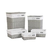 Set of Baskets DKD Home Decor Grey wicker 44 x 34 x 56 cm (5 Pieces)