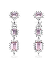 Серьги Genevive Sterling Silver Morganite Emerald купить онлайн