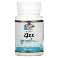 21st Century, Chelated Zinc, 50 mg, 60 Tablets