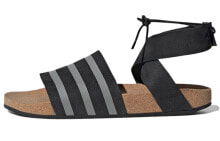 adidas Adilette Ankle Wrap Sandals 户外露趾平跟运动凉鞋 女款 黑灰 / Сандалии Adidas Adilette Ankle EG3850