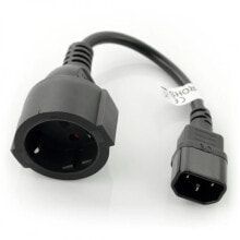 Компьютерные разъемы и переходники Адаптер кабеля питания IEC - Schuko (F) для ИБП 20 см - черный
