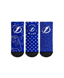 Toddler Boys and Girls Rock Em Socks Tampa Bay Lightning #1 Fan 3-Pack Crew Socks Set купить в интернет-магазине