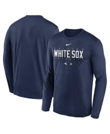 Men's Navy Chicago White Sox Authentic Collection Team Logo Legend Performance Long Sleeve T-shirt