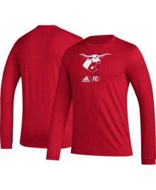 adidas men's Red FC Dallas Icon AEROREADY Long Sleeve T-shirt