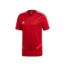 Мужские спортивные футболки Мужская футболка спортивная красная однотонная Adidas Tiro 19