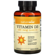 Витамин D natureWise, Vitamin D3, 125 mcg (5,000 IU), 360 Softgels