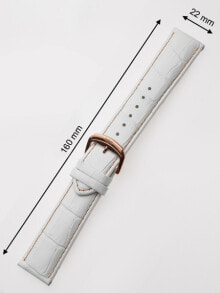 Ремешок или браслет для часов Perigaum Leather Strap 22 x 160 mm White Rose Clasp