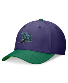 Nike men's Purple, Green Tampa Bay Rays Cooperstown Collection Rewind Swooshflex Performance Hat