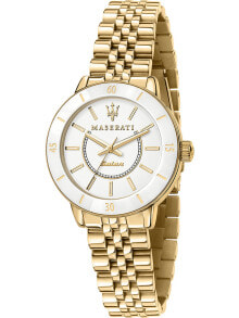 Женские наручные часы женские наручные часы с золотым браслетом Maserati R8853145502 Successo solar ladies 32mm 5ATM