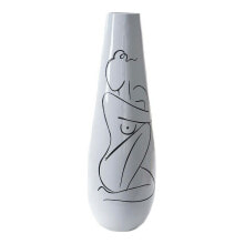 Vase DKD Home Decor Abstract White Resin Modern (31.5 x 31.5 x 95.5 cm)