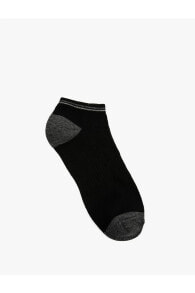 3'lü Patik Çorap Seti Şerit Işlemeli