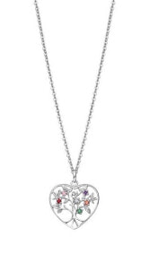 Женские колье Beautiful silver necklace Tree of Life with colored zircons LP3199-1 / 1 (chain, pendant)