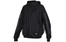 adidas 防风衣连帽休闲运动夹克外套 女款 黑色 / Куртка Adidas FK3522