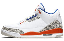 Jordan Air Jordan 3 knicks 尼克斯 耐磨 中帮 复古篮球鞋 男款 白蓝 / Кроссовки Nike Air Jordan 3 Retro Knicks (Белый)