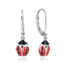 Женские ювелирные серьги cute silver earrings Ladybugs AGUC2618