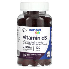 Kids, Vitamin D3, Ages 4+, Mixed Berry, 62.5 mcg (2,500 IU), 120 Gummies