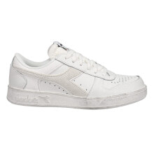 Купить мужские кроссовки Diadora: Diadora Magic Basket Low Icona Leather Lace Up Mens Off White, White Sneakers C
