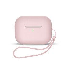 Silikonowe etui do słuchawek AirPods 3 + pasek smycz na nadgarstek różowe
