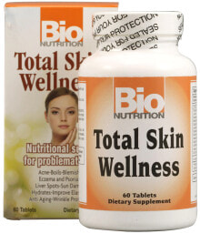 Витамины и БАДы для кожи Bio Nutrition Total Skin Wellness Комплекс для поддержки проблемной и стареющей кожи  60 таблеток