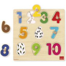 DISET Encajable Wood Numbers 10 Pieces 28x28x2.5 cm Goula Puzzle