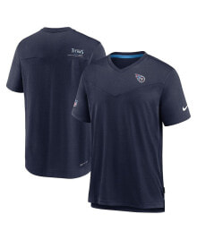 Nike men's Navy Tennessee Titans Sideline Coach Chevron Lock Up Logo V-neck Performance T-shirt