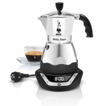 Coffee makers and coffee machines moka Timer - Electric moka pot - Ground coffee - Black,Silver