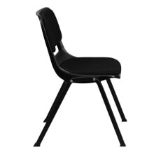 Flash Furniture hercules Series 880 Lb. Capacity Black Ergonomic Shell Stack Chair With Padded Seat And Back