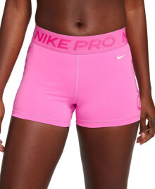 Nike women's Pro Mid-Rise Elastic-Waist Graphic Shorts