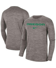 Nike men's Heather Gray Oregon Ducks Team Velocity Performance Long Sleeve T-shirt