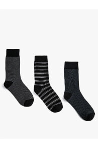 Мужские носки Basic 3'lü Soket Çorap Seti Geometrik Desenli
