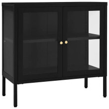 Sideboard ABDES Stahl und Glas Schwarz