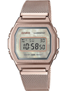 Мужские электронные наручные часы мужские наручные электронные часы с золотым браслетом Casio A1000MCG-9EF Vintage Iconic 38mm