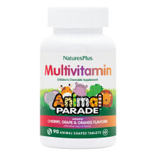 Витаминно-минеральные комплексы NaturesPlus Animal Parade Children's Chewable Multi-Vitamin and Mineral  Детский мультивитаминно-минеральный комплекс с цельнопищевыми концентратами 90 жевательных таблеток с фруктовым вкусом