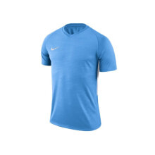 Мужские спортивные футболки Мужская футболка спортивная синяя однотонная Nike Dry Tiempo Prem Jersey