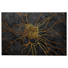 Wandbild Flower in Gold