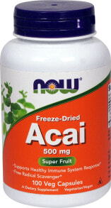Антиоксиданты NOW Foods Freeze-Dried Acai Растительный порошок асаи антиоксидантное средство 500 мг 100 растительных капсул