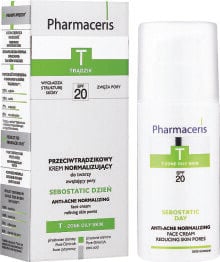 Normalisierende und mattierende Anti-Akne Tagescreme zur Porenverengung SPF 20 - Pharmaceris T Sebostatic Normalizing Matifying Anti-Acne Cream SPF20