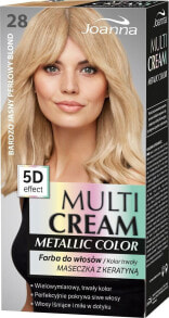 Joanna Multi Cream Color No.28 Стойкая краска для волос, оттенок очень светлый жемчужно-русый