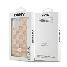 DKNY Dkhmp15ShcptSP iPhone 151413 6.1 Iml Checke Mono Pattern&Printed Stripes phone case