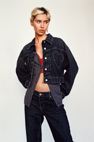 Trf denim jacket with heart