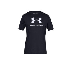 Футболки мужская футболка спортивная черная с логотипом Under Armour Sportstyle Logo SS