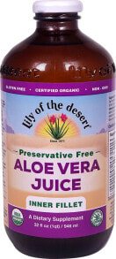 Алоэ вера lily of the Desert Preservative Free Aloe Vera Juice Inner Fillet  Сок алоэ вера из внутренней части листа без ароматизатора 946 мл